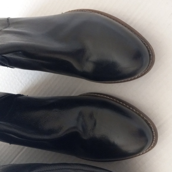 DIBA TRUE SUNSET SAIL Back Lace Up Leather Boot Black 8.5 Side Zip Over the Knee - Picture 15 of 16